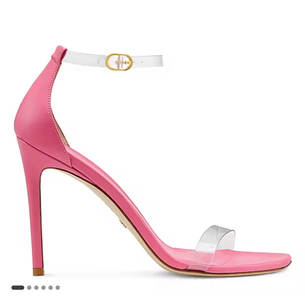 Stuart Weitzman Nudistcurve 100 Strap Sandal Pink PVC Size 10 worn once